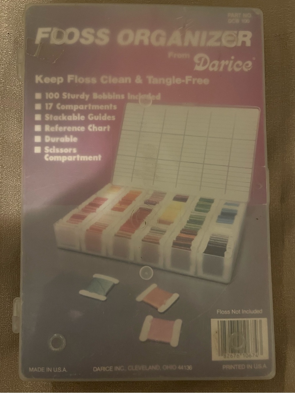 Plastic Thread Organizer Box with Assorted Multi-Color Embroidery Floss - Picture 2 of 2